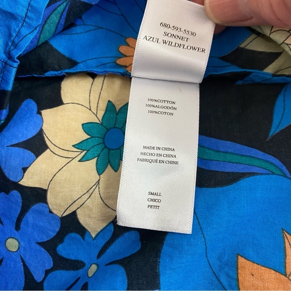 Rails Sonnet Azul Wildflower Button Up Blouse Size S - Picture 8 of 9